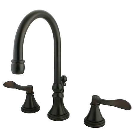 Kingston Brass Widespread Bathroom Faucet Brass Pop-Up, Oil Rubbed Bronze KS2985DFL